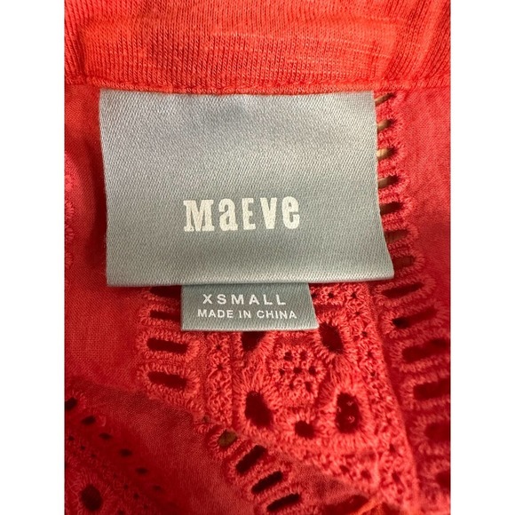 MAEVE Orange Soft Ruffled Sleeve Tank Top/Blouse size XS - Picture 7 of 7